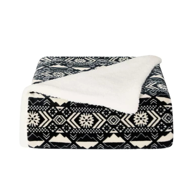 cozy sherpa plush throw