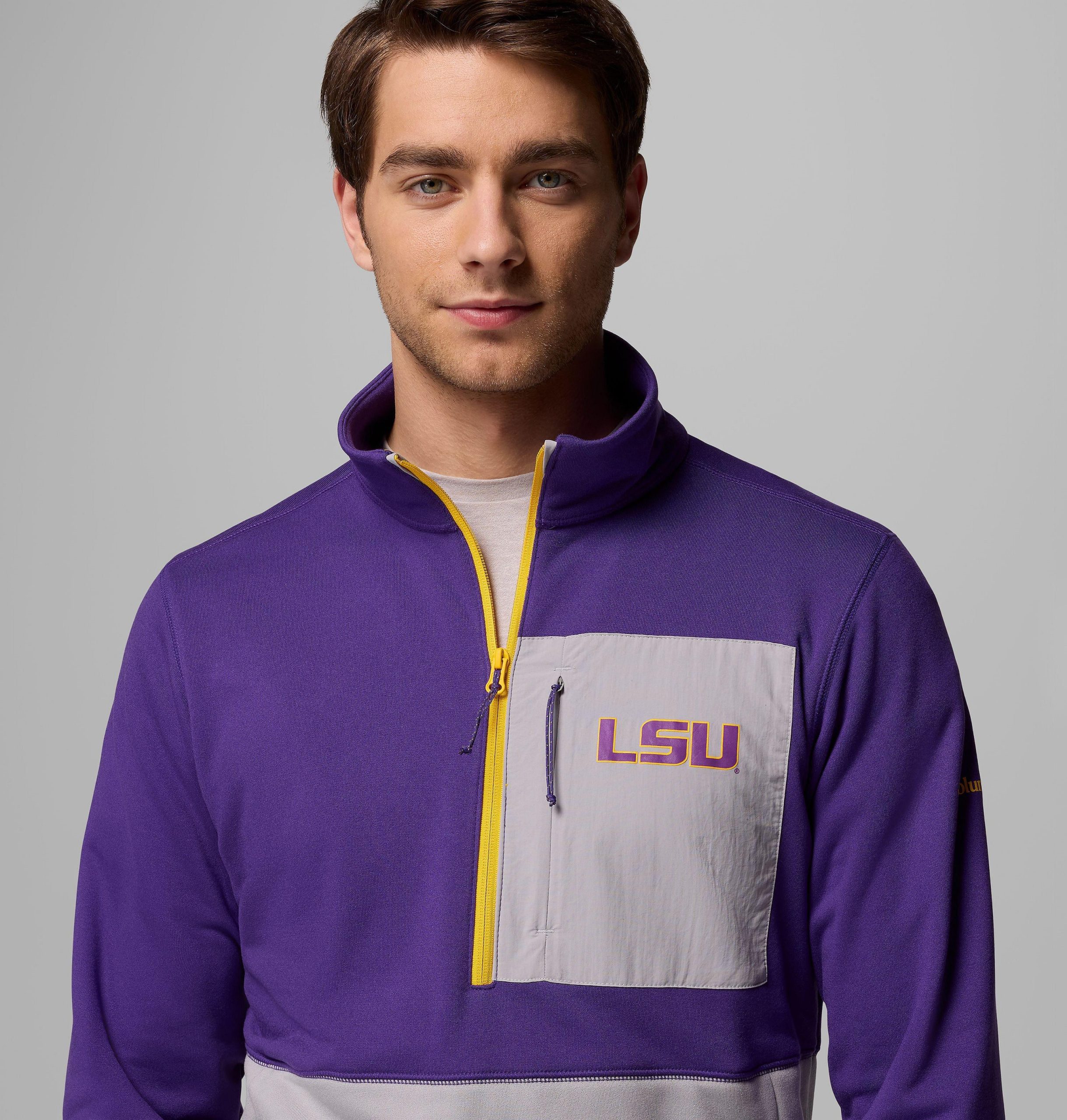 seaicéad leath-zip collegiate columbia hike do fhir - lsu