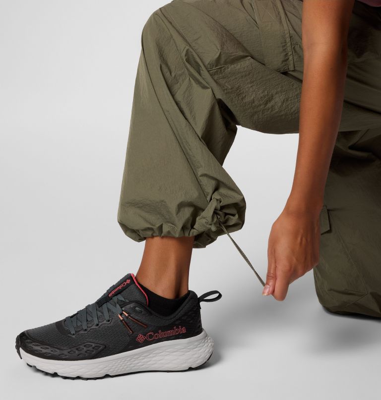 women elevated view parachute pants