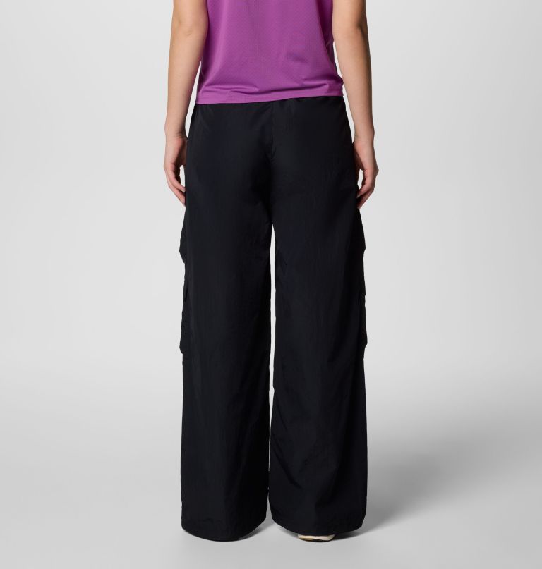 women elevated view parachute pants