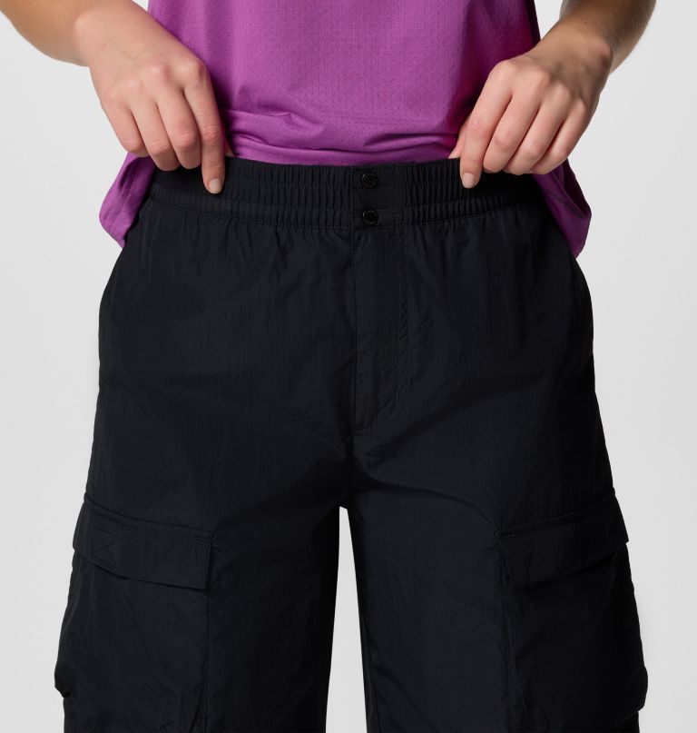 women elevated view parachute pants