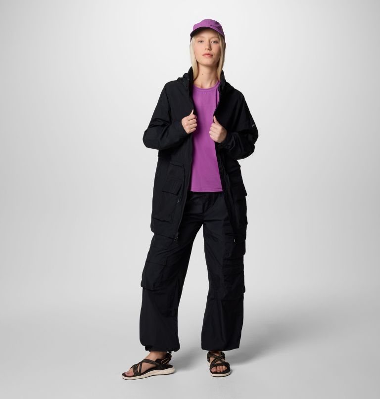 women elevated view parachute pants