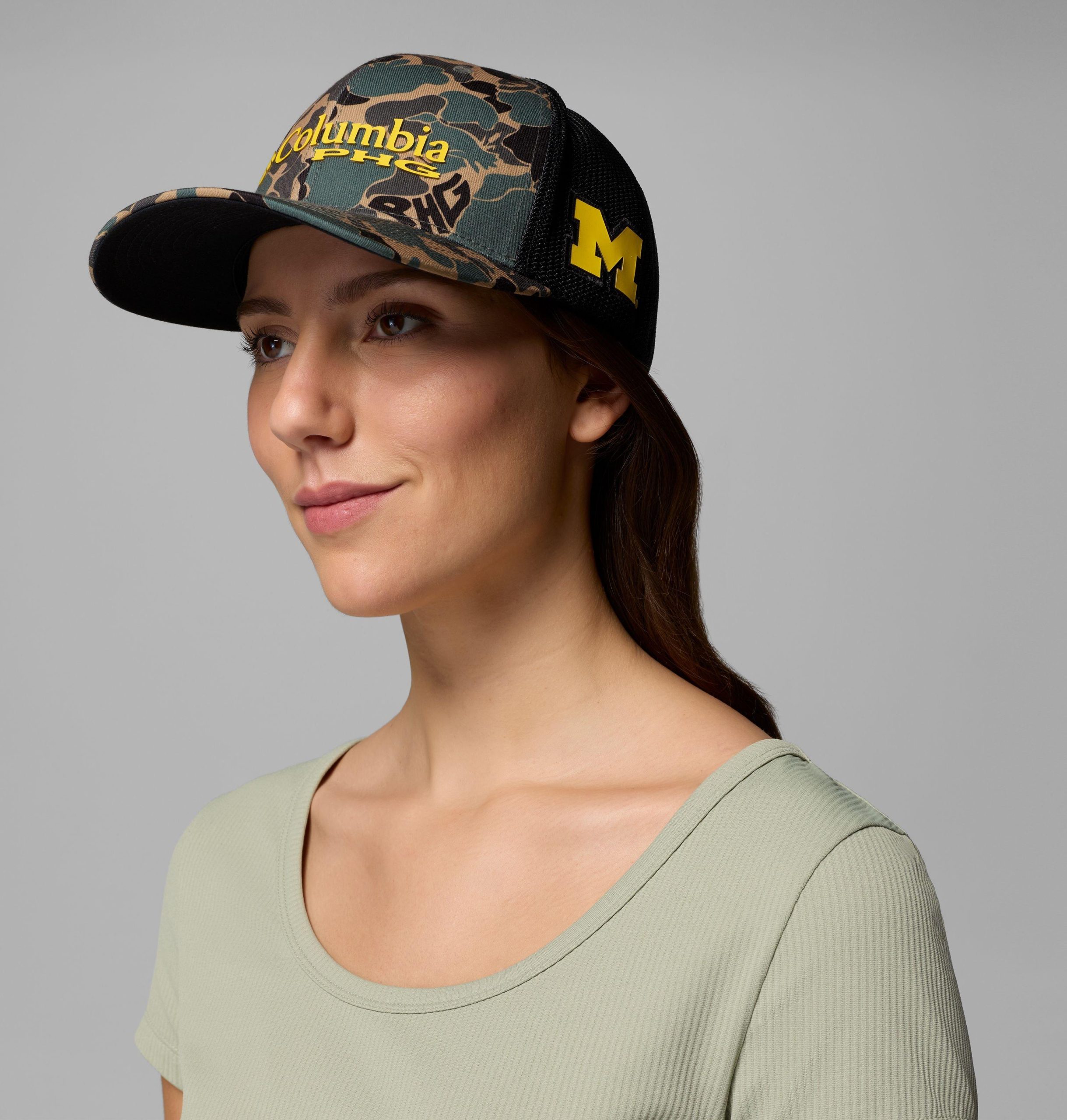 caipín liathróid mogaill choláisteach phg camo - michigan