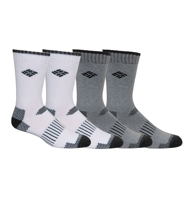 men moisture control check crew socks - 4 pack