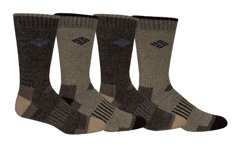 men moisture control check crew socks - 4 pack