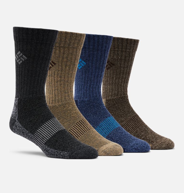 men moisture control basic crew socks - 4 pack