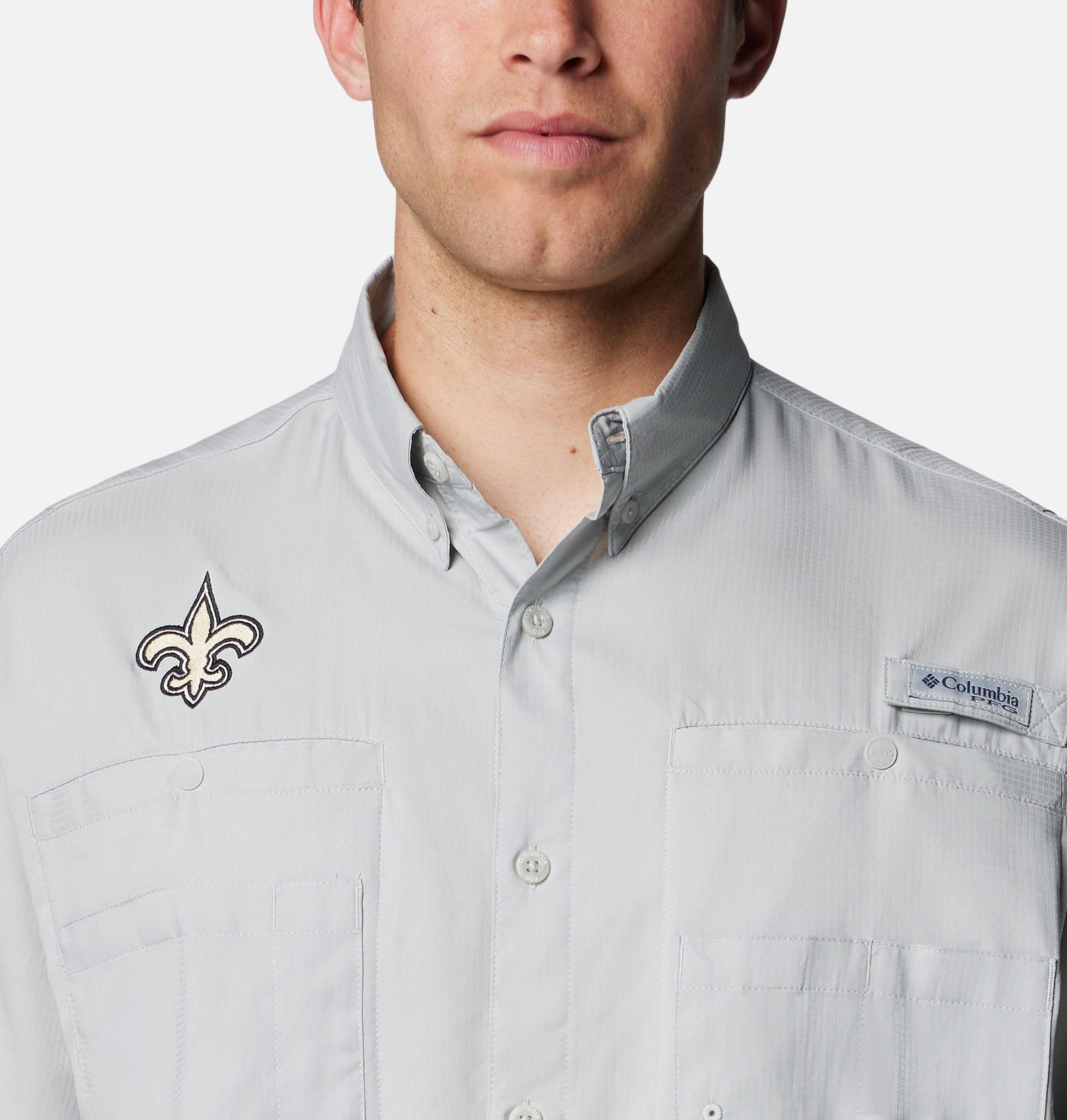 léine gearr-mhuinchillí tamiami do fhir - new orleans saints
